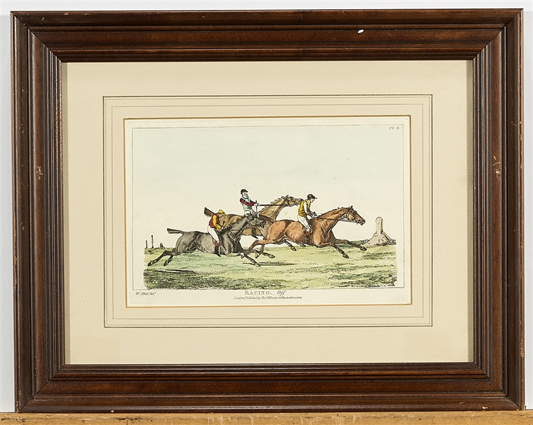 Group of five English colored engravings;