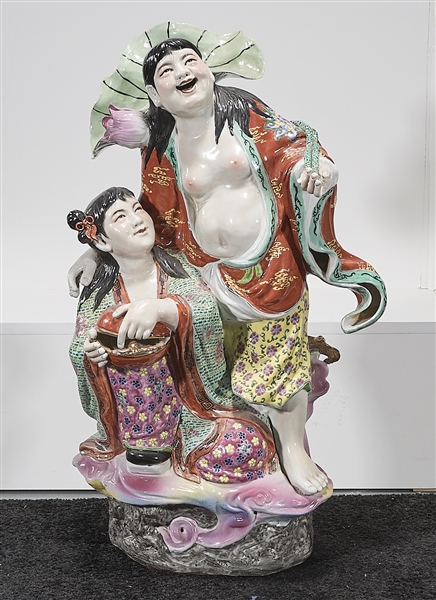 two figures; 30 x 18 x 14 condition: