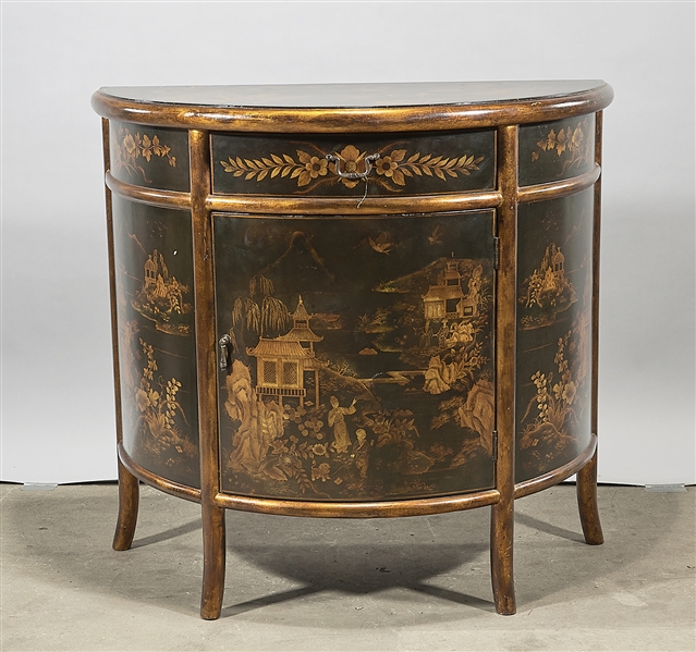Chinese painted wood console table;