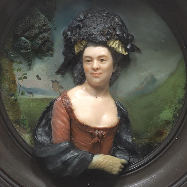 WAX PORTRAIT OF AN 18TH CENTURY