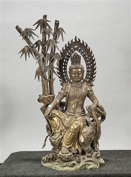 Chinese bronze sculpture of seated