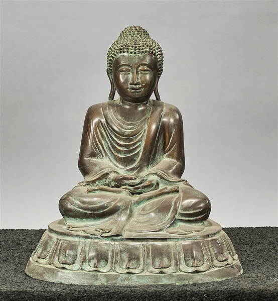 Chinese bronze sculpture of a seated 2ae842