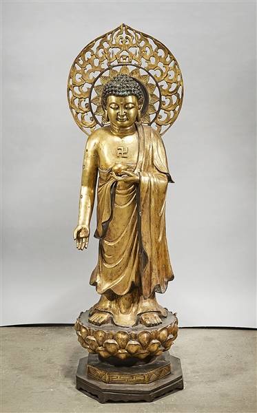 Chinese bronze standing Buddha  2ae867