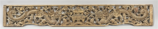 Chinese carved gilt wood panel;