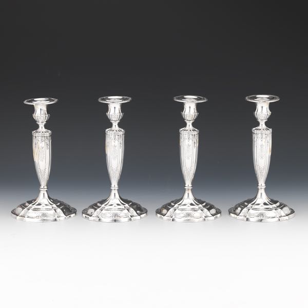 FOUR GORHAM STERLING SILVER CANDLE