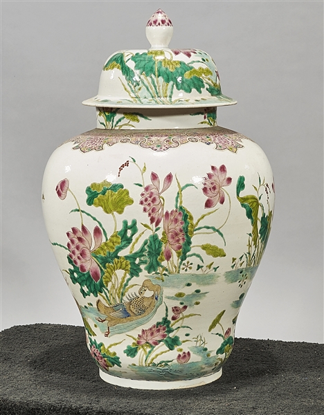 Tall Chinese enameled porcelain