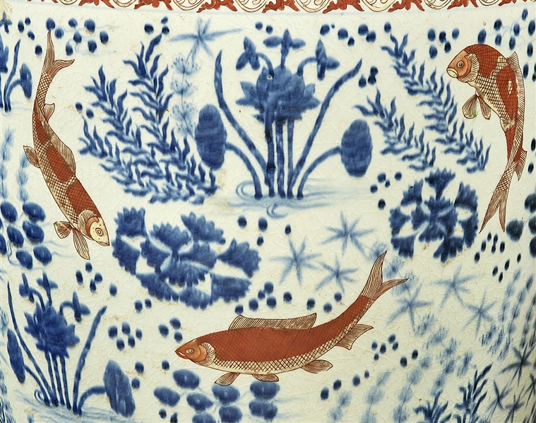 Chinese red, blue and white porcelain