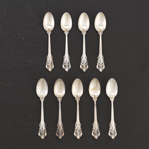 NINE WALLACE STERLING SILVER DEMITASSE 2ae8e8