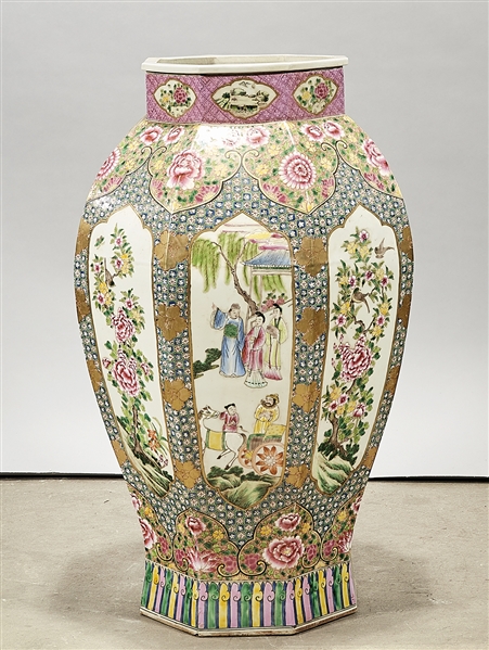 Tall Chinese enameled porcelain