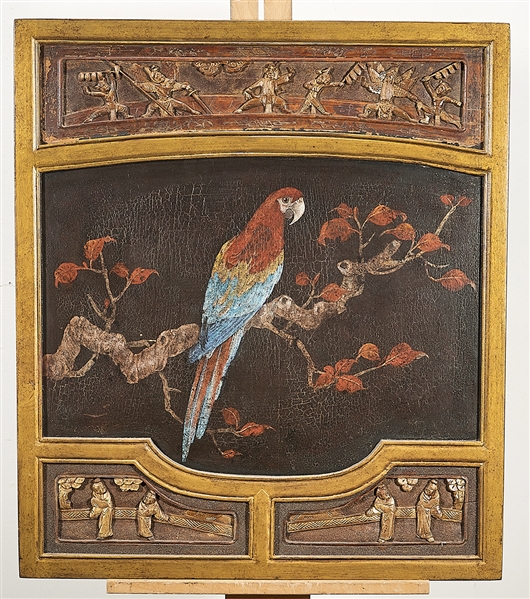 Chinese carved and painted wood