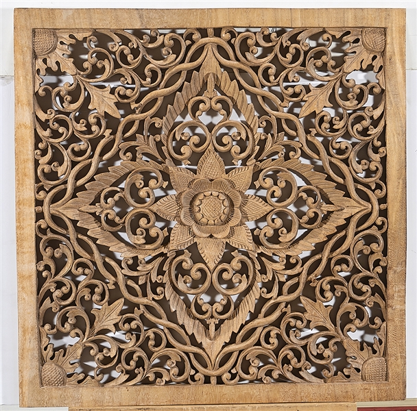 Chinese carved openwork wood panel  2ae942