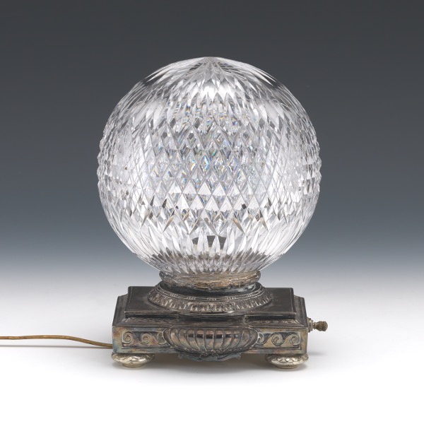 PAIRPOINT SILVER PLATED AND GLASS GLOBE