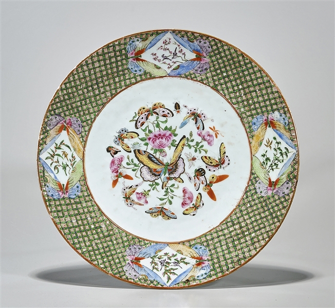 Antique Chinese enameled porcelain charger;