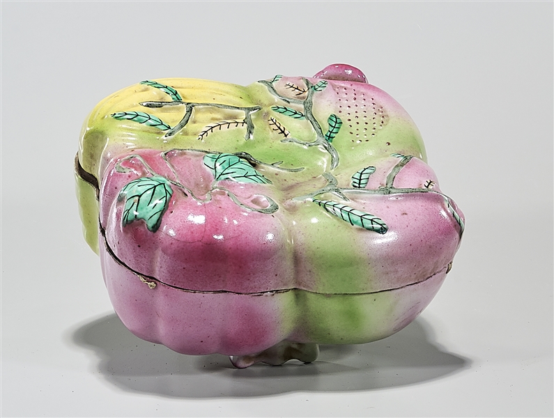 Chinese peach-form porcelain covered