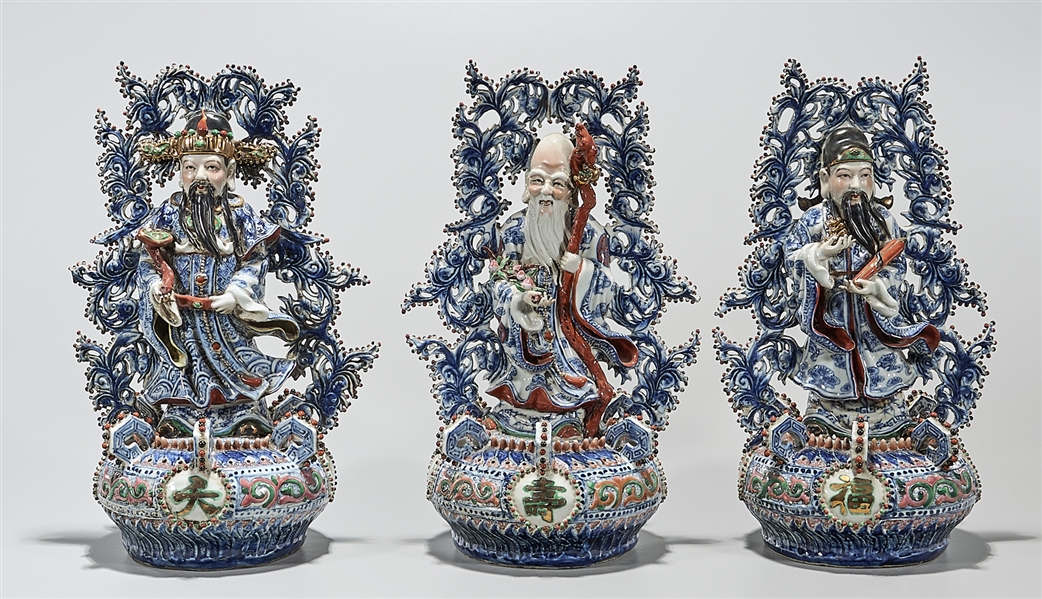 Three Chinese enameled porcelain