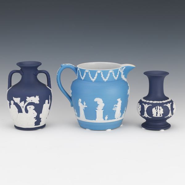 THREE WEDGWOOD JASPERWARE PORCELAIN