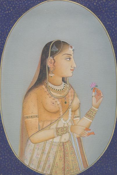 THREE FRAMED INDIAN PAINTINGS ON