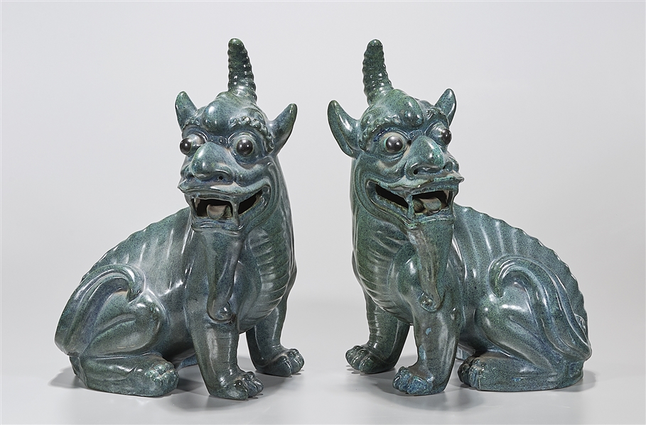 Pair of Chinese glazed porcelain