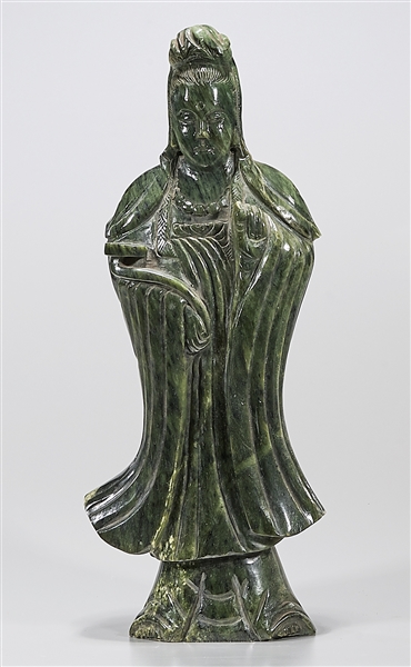 Chinese green carved hardstone