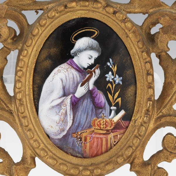 LIMOGES ENAMELED DEVOTIONAL ICON