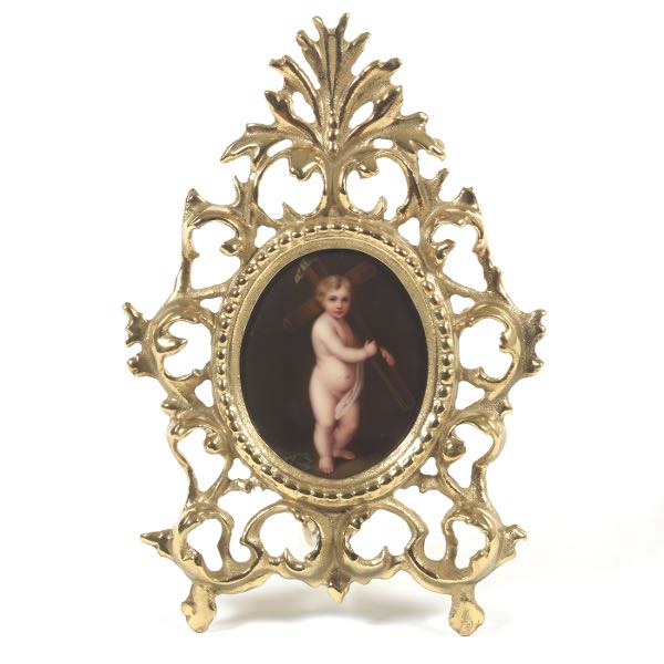 ANTIQUE GERMAN PORCELAIN MINIATURE PLAQUE