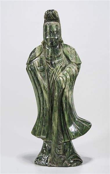 Chinese green carved hardstone