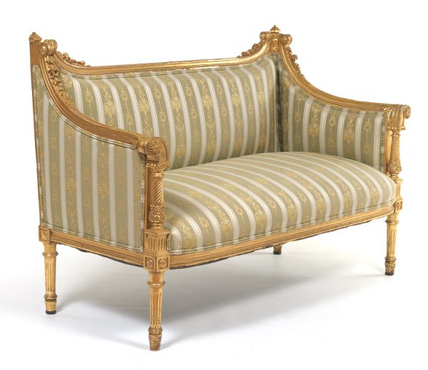 LOUIS XVI STYLE SETTEE, CA. LATE