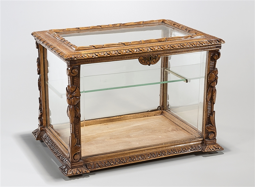 Vintage wood and glass display case,