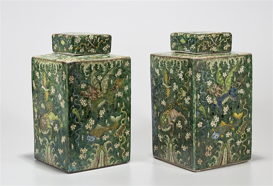 Pair of Chinese famille verte porcelain