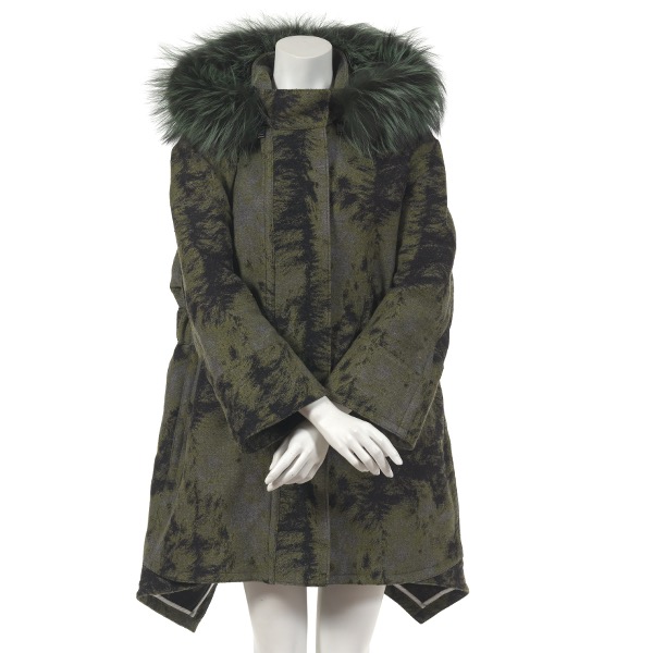 FENDI FUR TRIMMED HOODED ILLUSION