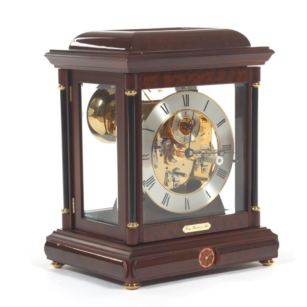 HERMLE WOOD MANTEL CLOCK WITH GLASS