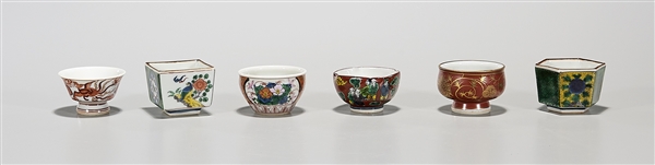Six Japanese enameled porcelain