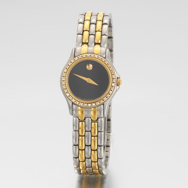 MOVADO 14K GOLD AND STAINLESS WATCH