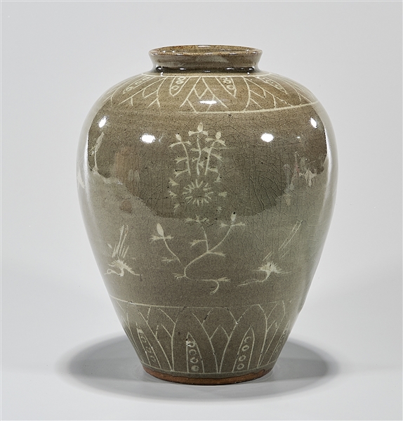 Korean celadon glazed vase with 2aebb1