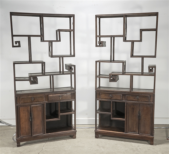 Pair of Chinese curio shelf cabinets  2aec24