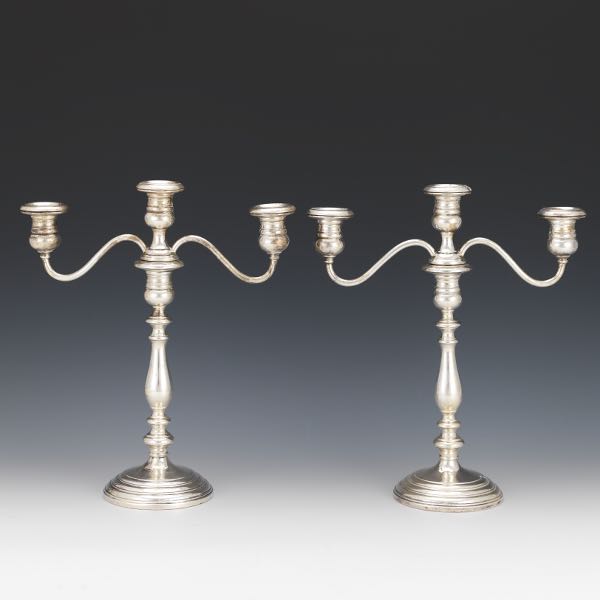 PAIR OF GORHAM STERLING CANDELABRA