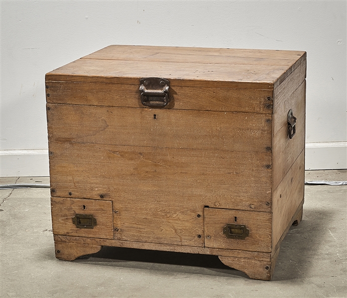 Chinese wood chest with lower exterior