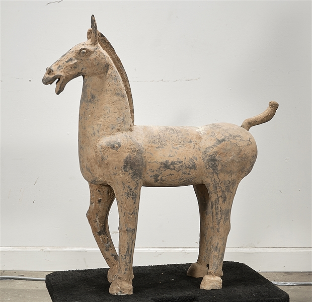 Chinese pottery horse; 38" x 35"