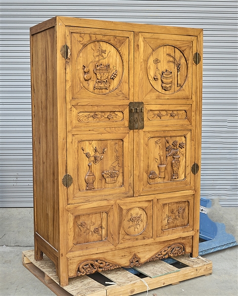 Tall Chinese wood cabinet with 2aec60