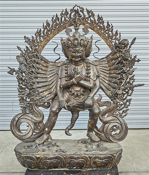 Bronze Mahakala sculpture; with