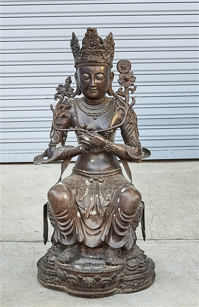 Chinese bronze seated Guanyin;