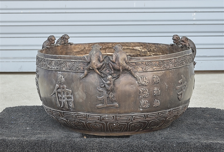 Chinese bronze censer; depicting