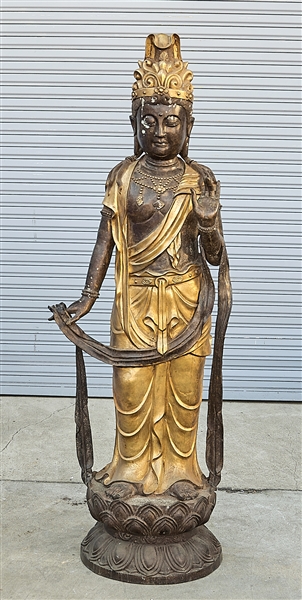 Chinese bronze standing Guanyin;