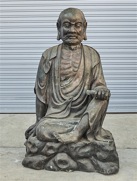 Chinese bronze seated Bodhidharma;