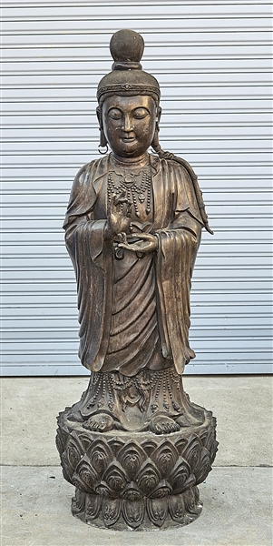 Chinese bronze standing Buddha  2aeccb