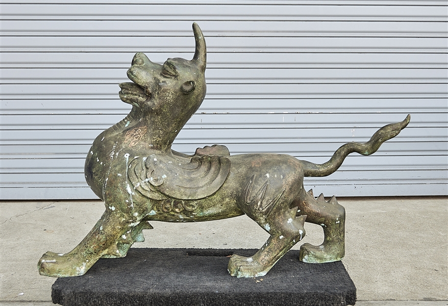 Chinese bronze qilin figure gilt 2aece6