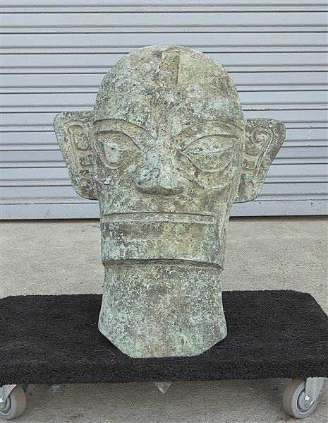 Chinese Han-style bronze head;