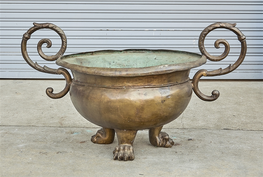 Large bronze tripod vessel animal
