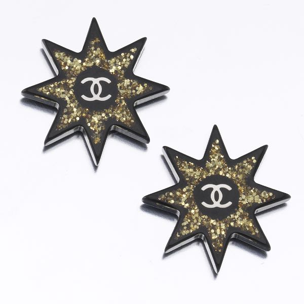 CHANEL CC RESIN AND GLITTER STAR 2aed0d