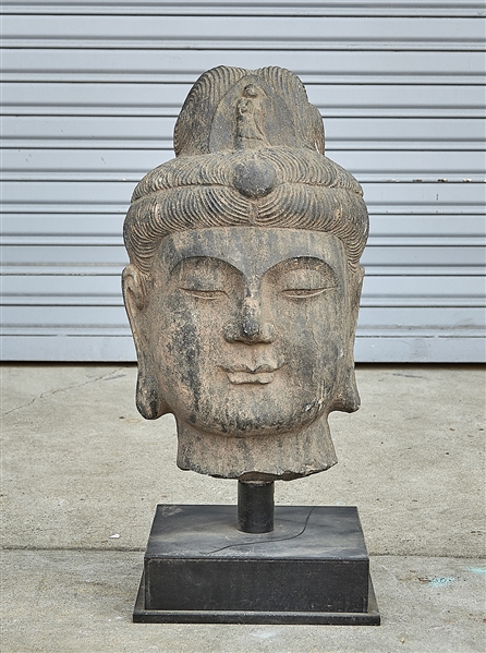 Chinese carved stone Buddha's head;